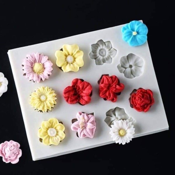 Pink Silicone Multi Flowers Mold