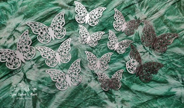 3D Silver Butterfly Set (12p)