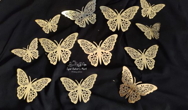 3D Golden Butterfly Set (12p)