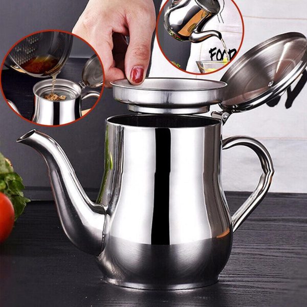 Oil Strainer/Tea Strainer Pot (32oz/946ml)